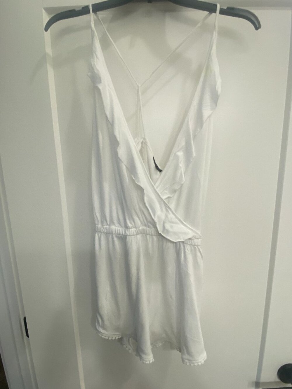 White Swimsuit Short Romper Coverup